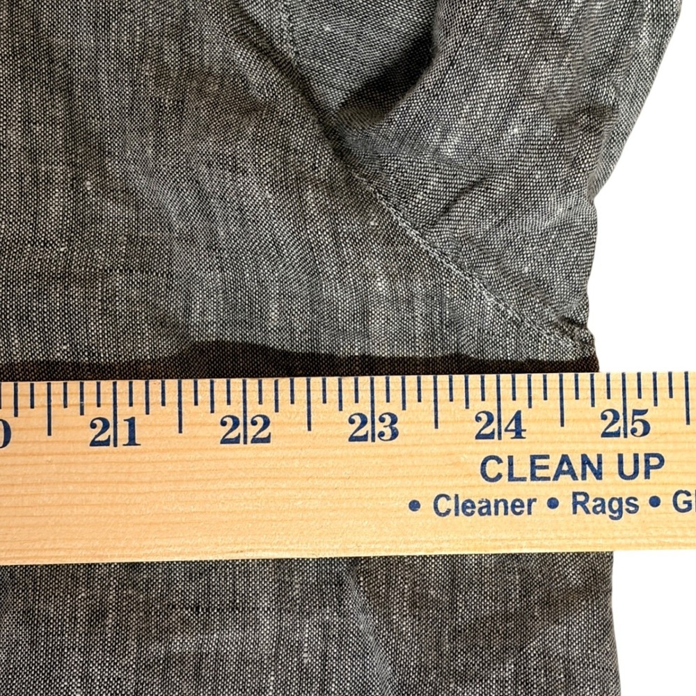 J Jill Love Linen Womens Button Down Tunic Shirt Sz XL Long Sleeve Relaxed Gray - Picture 8 of 9